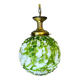 Hand-blown green art glass large chandlier