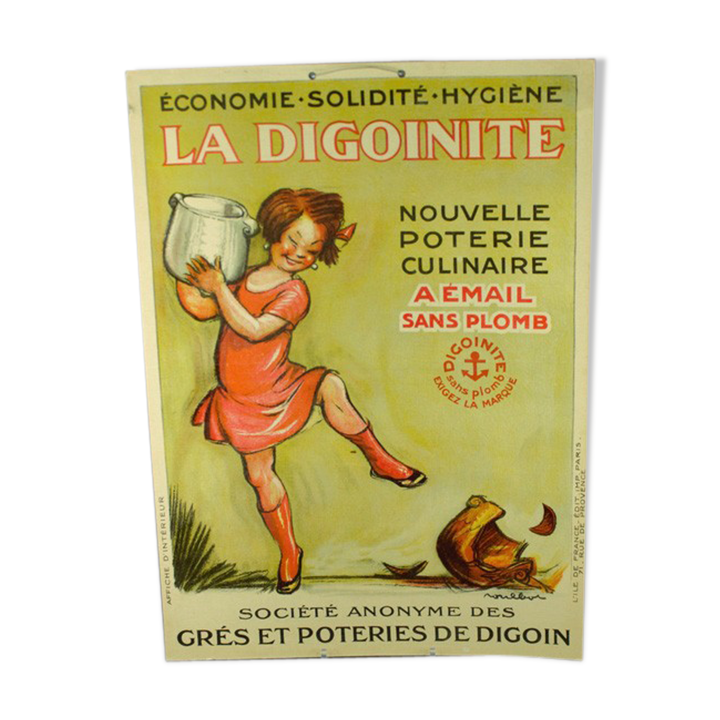 Authentic cardboard advertising the Digoinite