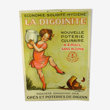 Authentic cardboard advertising the Digoinite