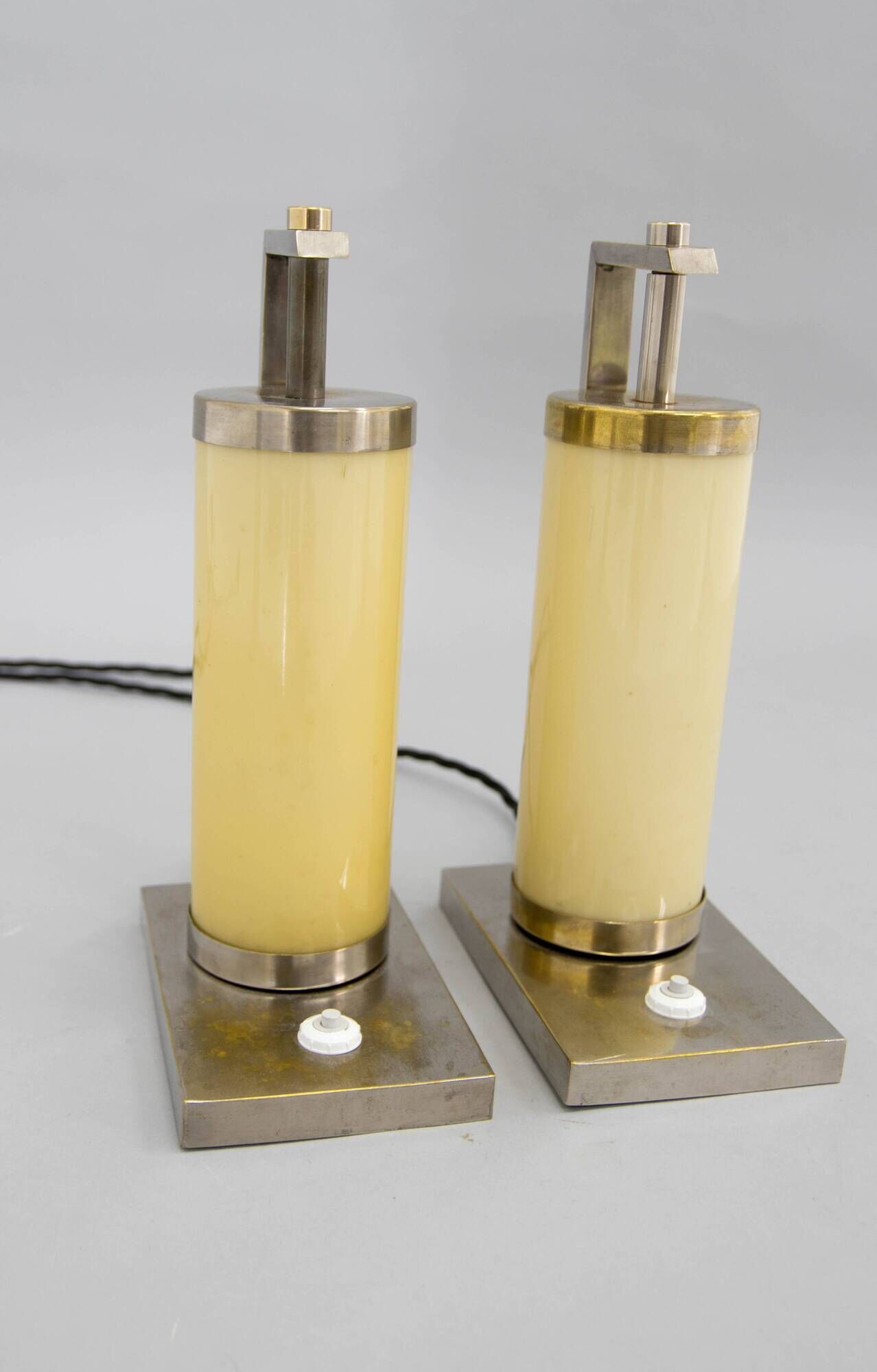 Set of Two Bauhaus / Functionalist Table or Bedside Lamps, 1930s