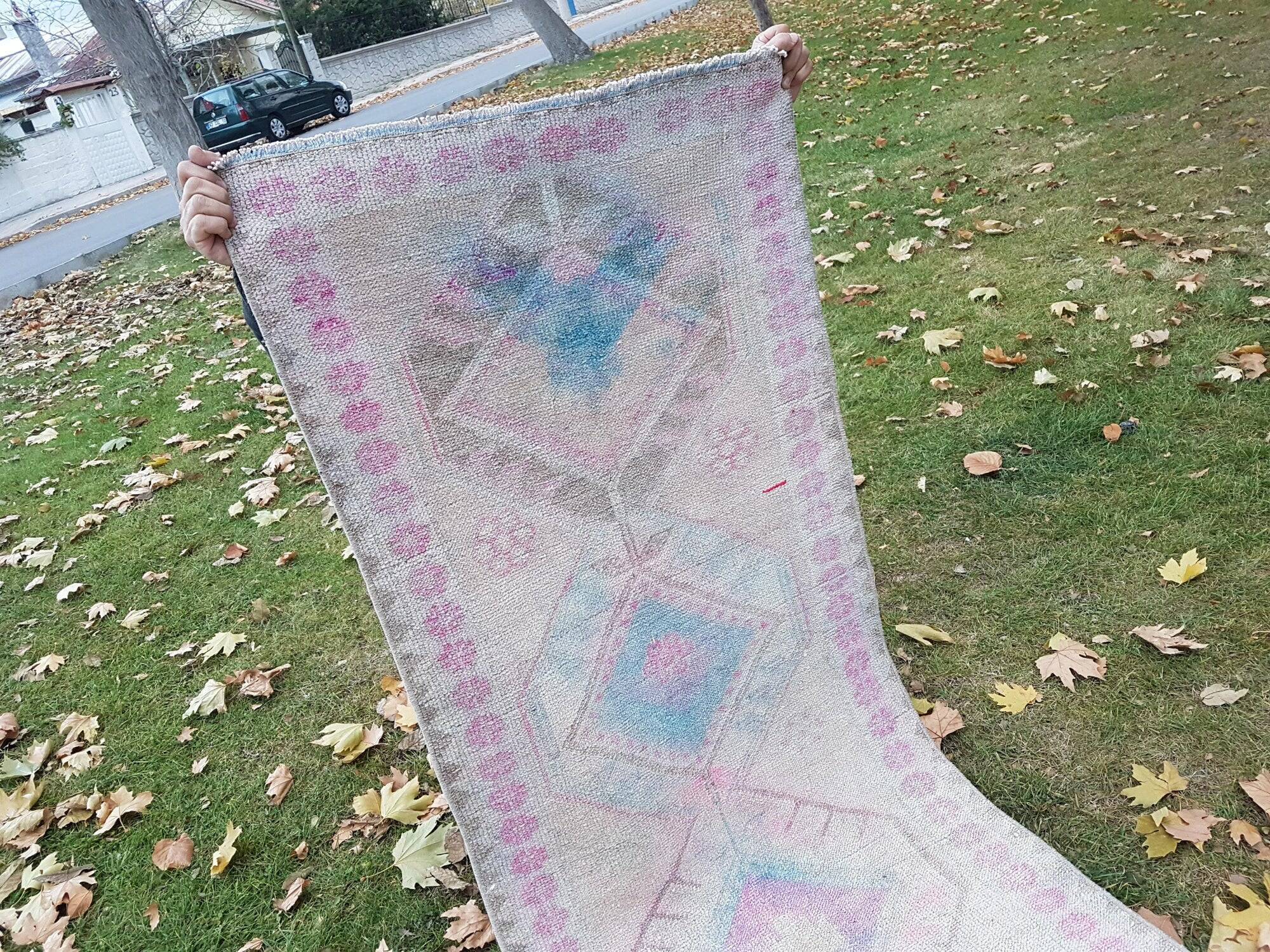 Vintage Turkish hallway rug 80x400 cm