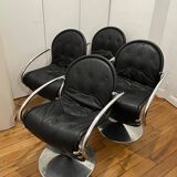 Set of 4 Verner Panton chairs, System 1-2-3 for Fritz Hansen.