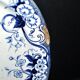 Creil Montereau oval dish and mounted plate Flora blue bindweed 1850 LM&Cie