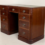 Bureau Victorian oak and leather