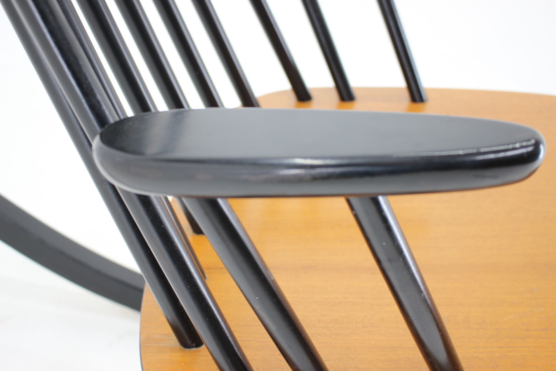 1960s Varjosen Puunjalostus beech rocking chair, Finland