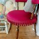 Napoleon III office chair in fuchsia velvet
