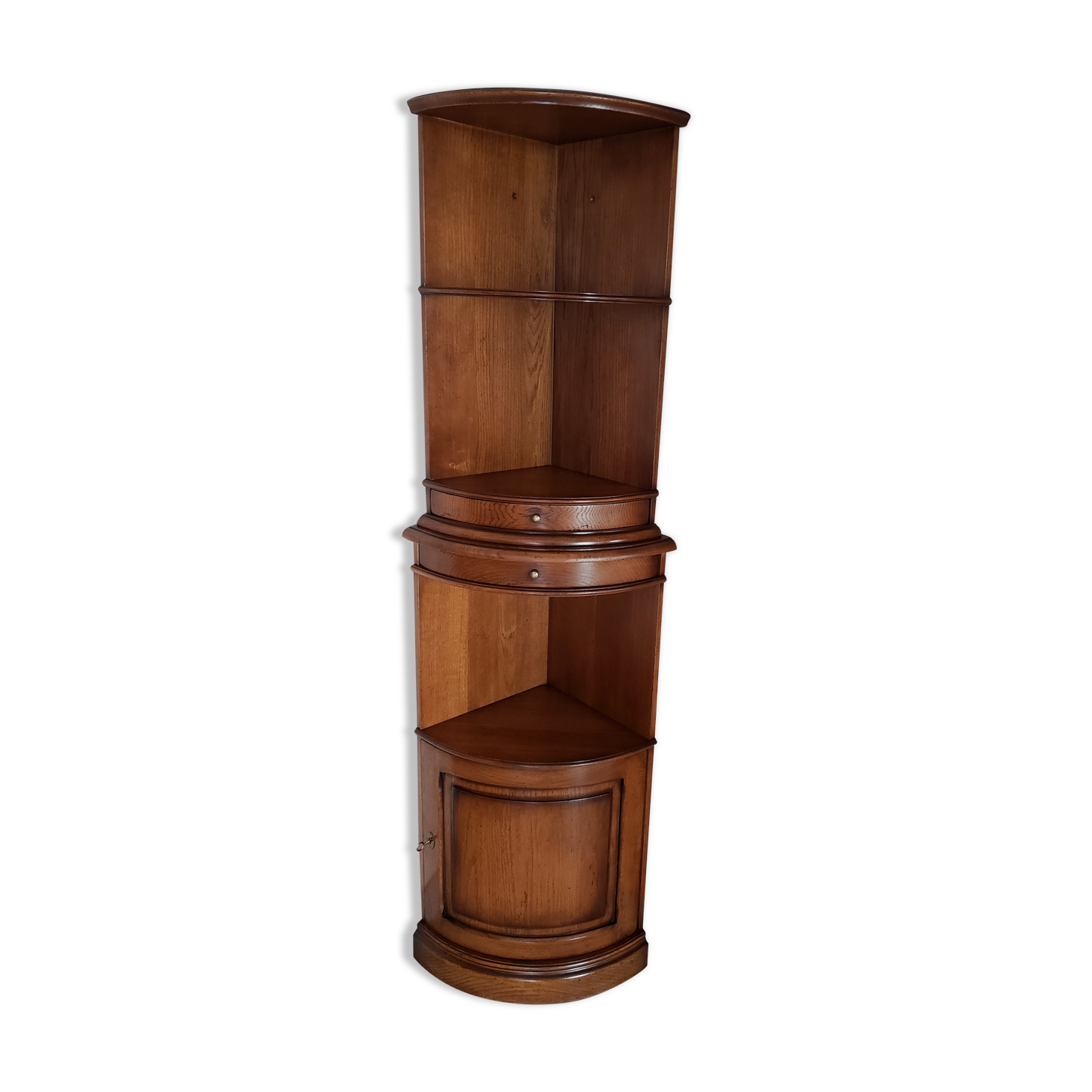Solid oak corner cabinet