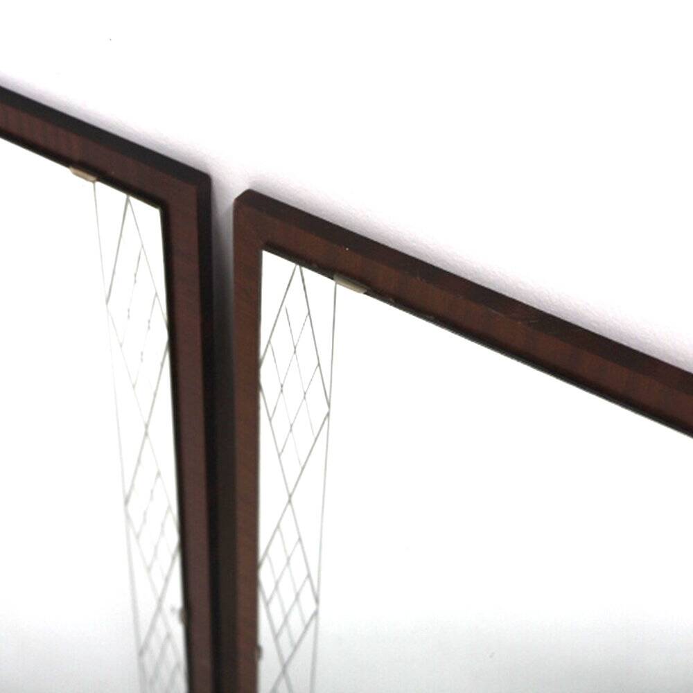 Set of 2 Scandinavian mirrors in glass & wood, Sweden, 1960, 80x50.