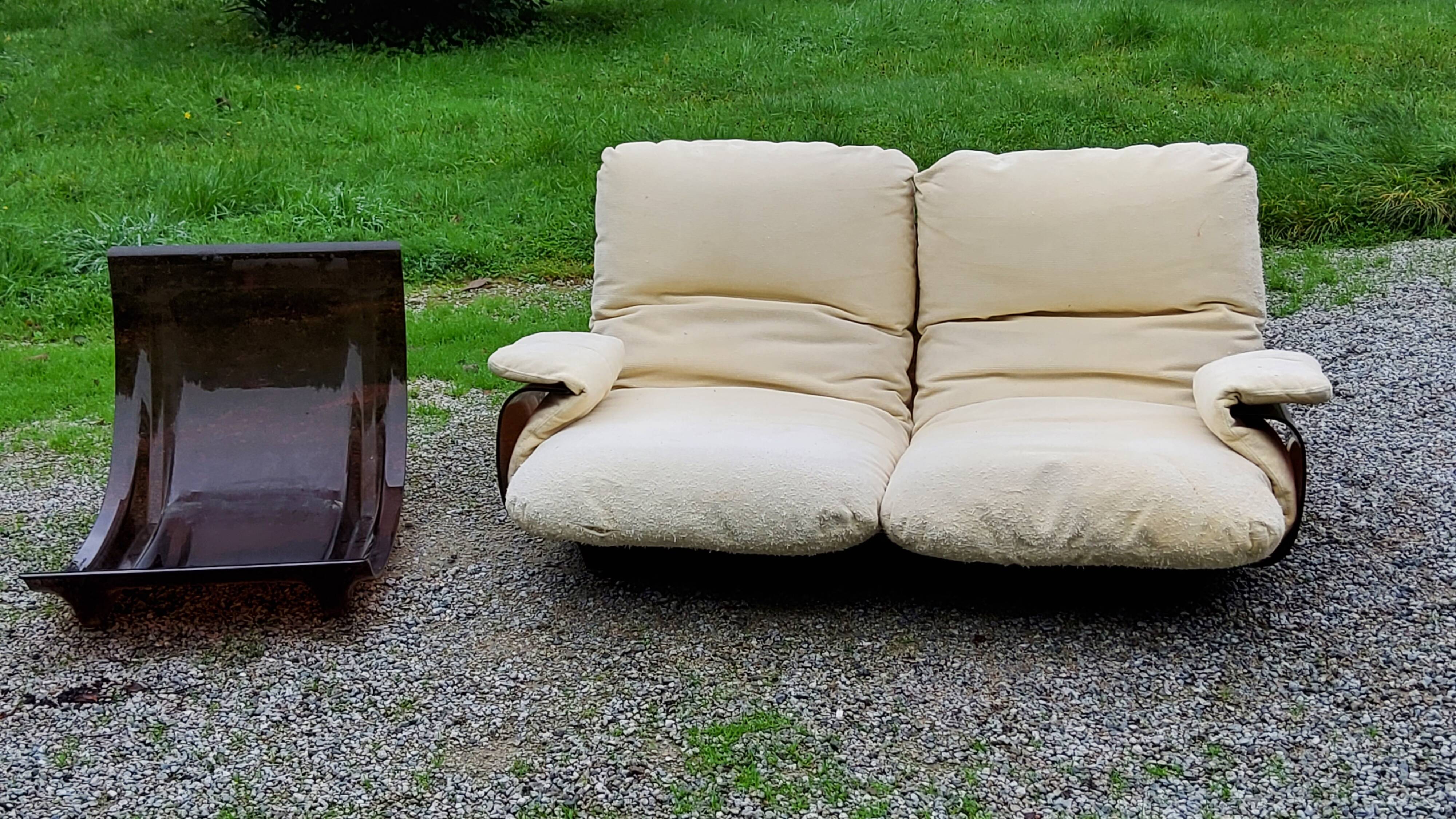 Michel Ducaroy Ligne Roset Marsala model designer sofa and 1970s armchair shell