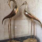 Pair of herons in brass