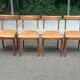 4 chaises de salle à manger en velours et bois massif, époque XIXème
