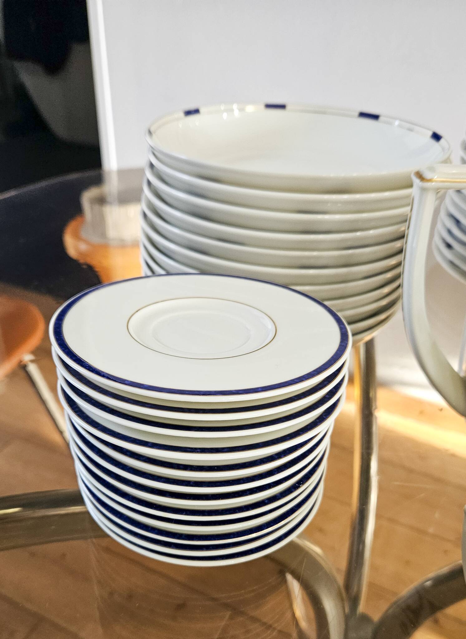 Limoges porcelain service Letang Remy, Odessa Pearl China collection.