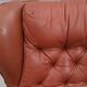 Sculptural Ear-Back Lounge Armchair — Moulded Wood — Deep Button