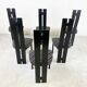 Set of 6 black wooden high back dining chairs - 1980s