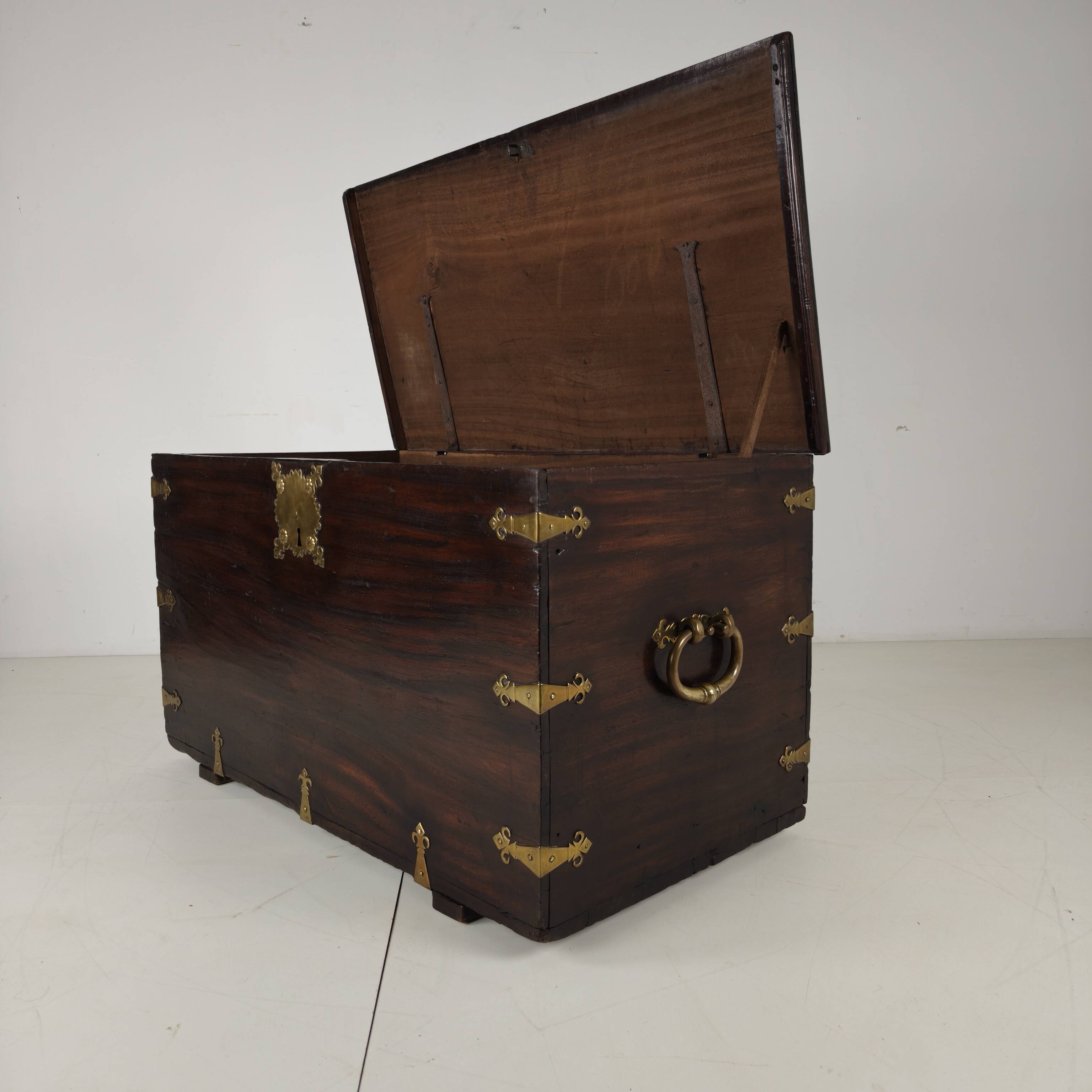 18th Century Dutch VOC Colonial Chest with Brass Mounts