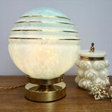 Clichy glass lamp pale blue and gilded