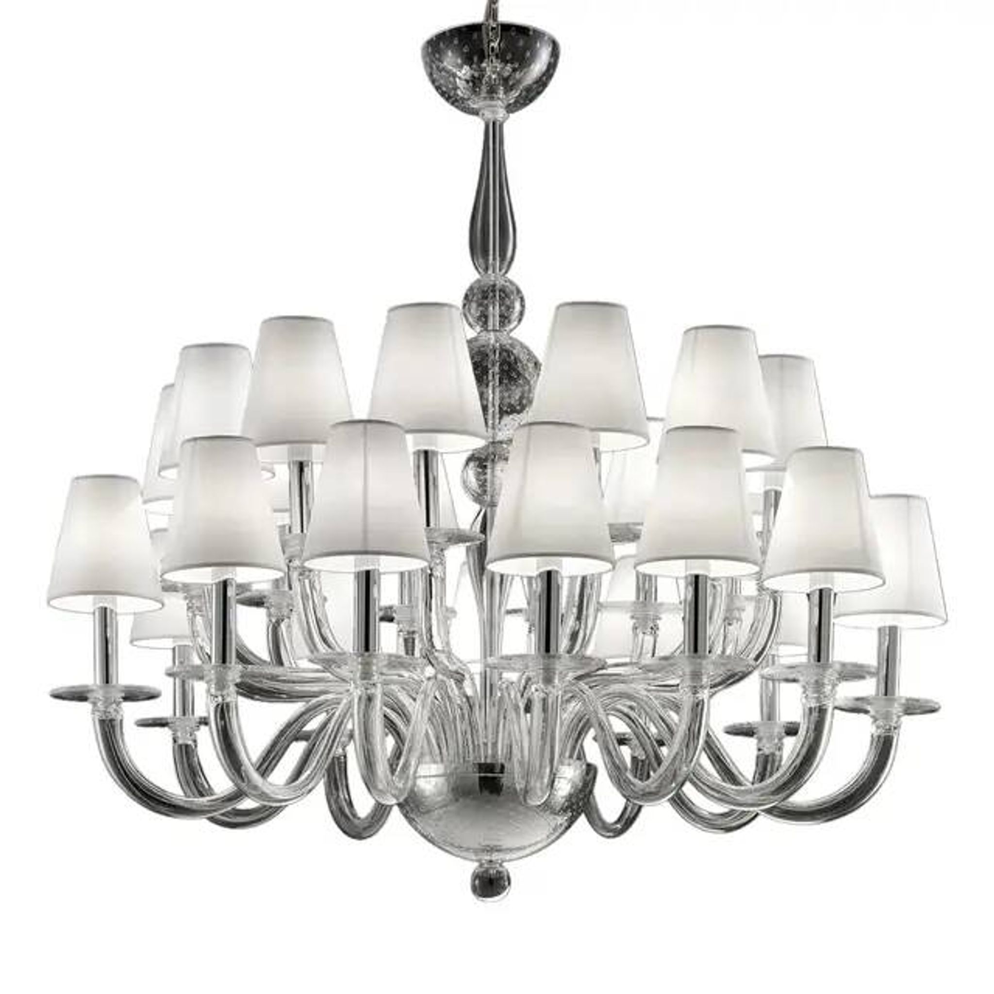 Chandelier en verre de Murano transparent par Simoeng pour Simoeng