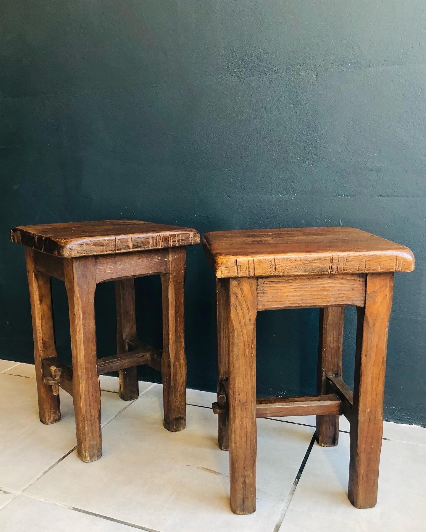 Pair of French craft stools after the war