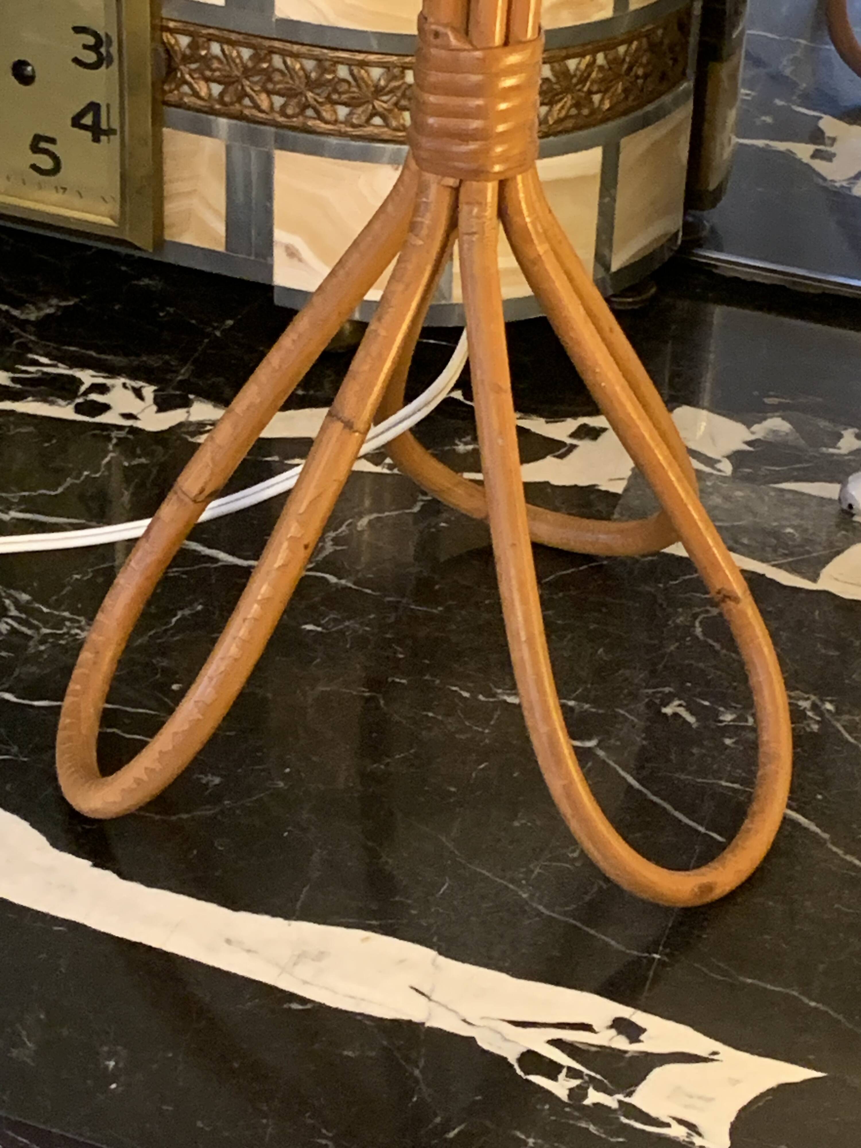 Rattan tripod lamp 1950 H47