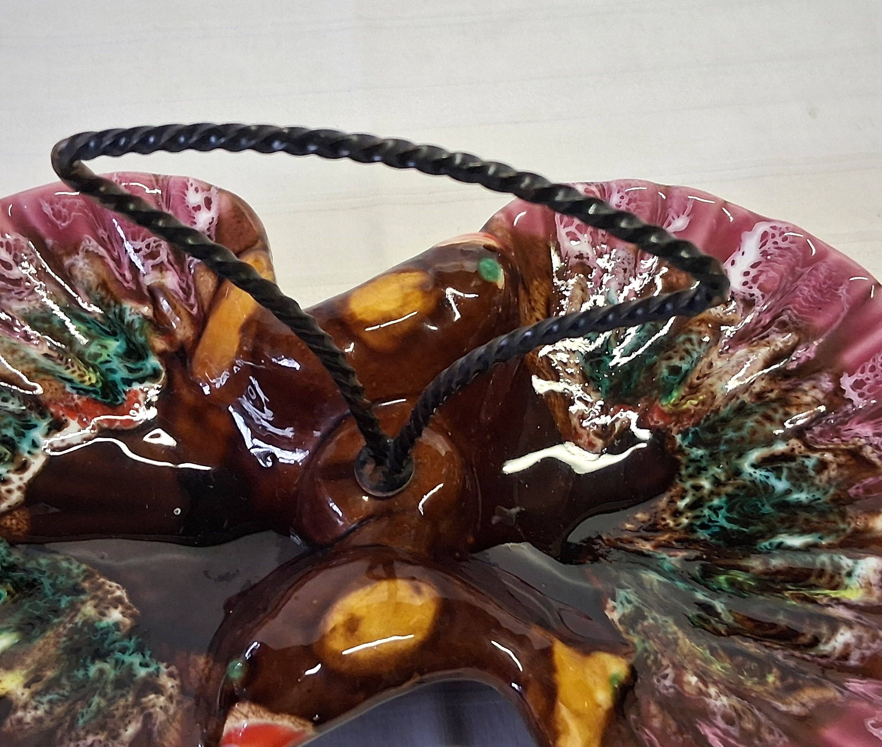 Vallauris-style shell-shaped serving tray in good condition