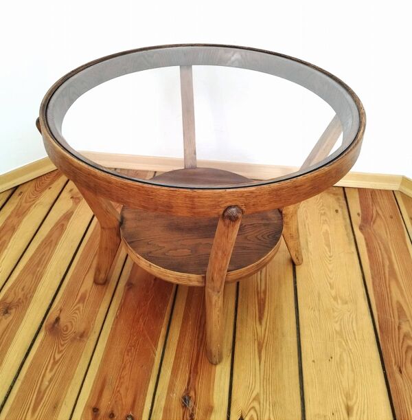 Table basse attribuée à K. Kozelka pour Interier Praha, Ancienne Tchécoslovaquie, années 1930