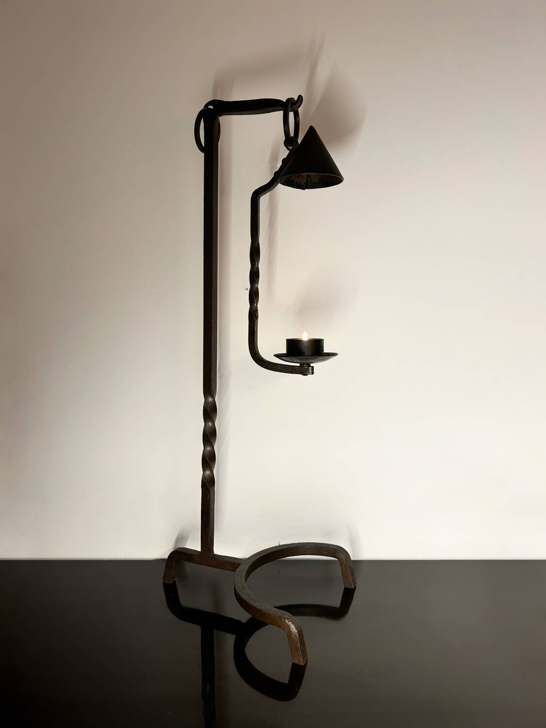 Large brutalist design candle holder from the 60s