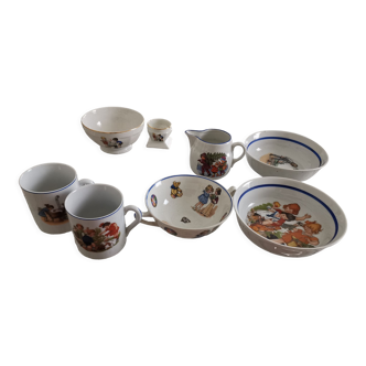 Lot of antique porcelain tableware
