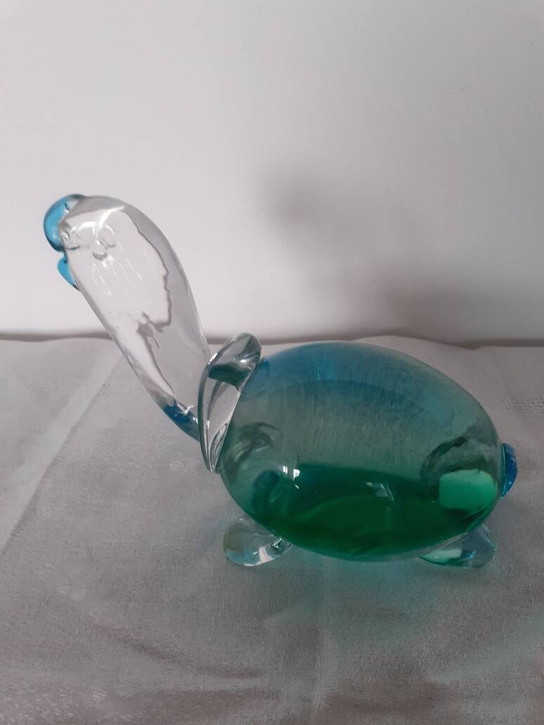 Paperweight Murano glass turtle signed Nason