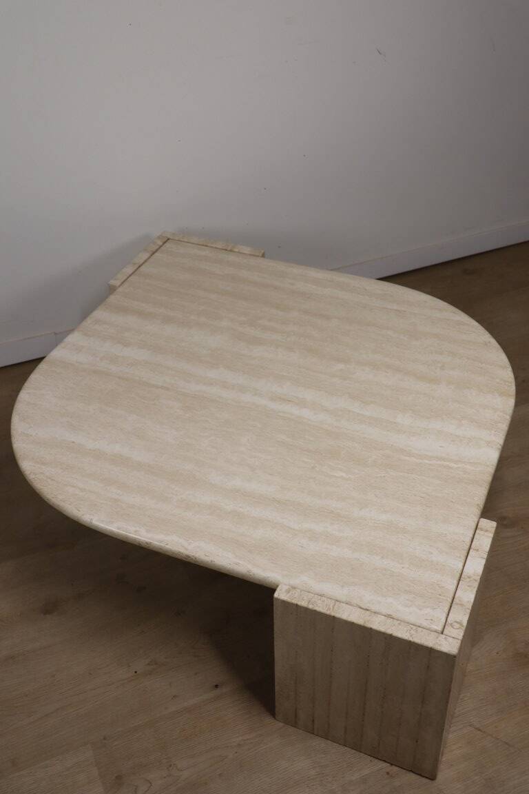 Travertine coffee table, 1980