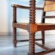 Armchair in oak and rush, brutalist style, designed by Charles Dudouyt, 1940s