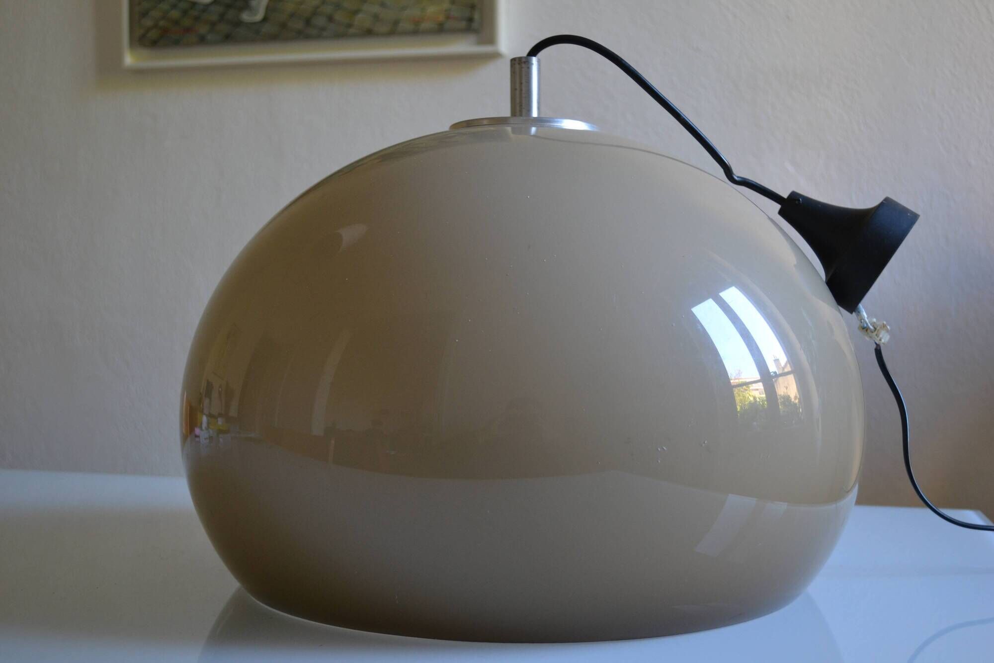 Brown gradient plastic pendant light 1970s
