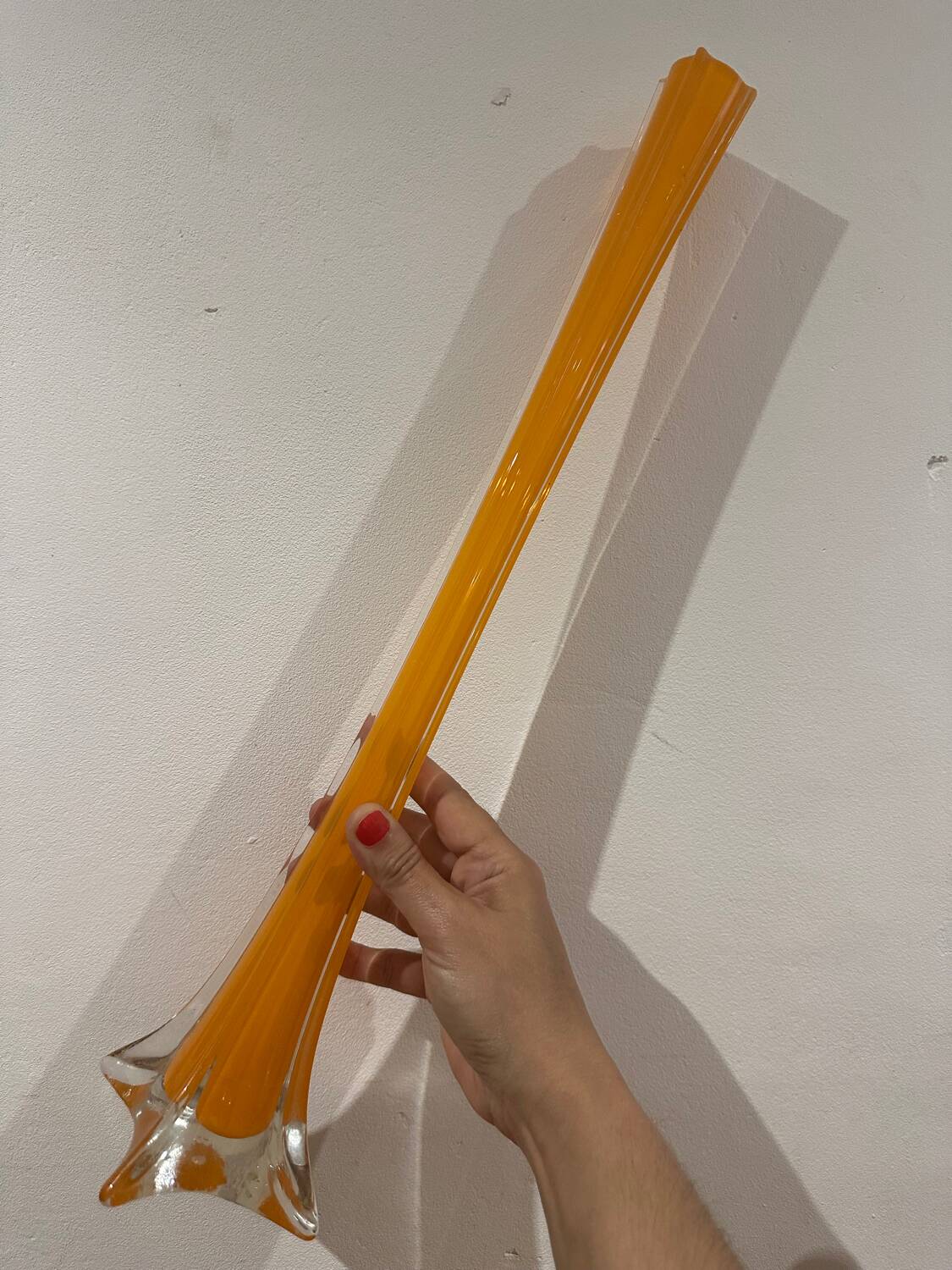 Large orange soliflore vase