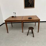 Petite table de ferme ancienne en chêne à 6 pieds