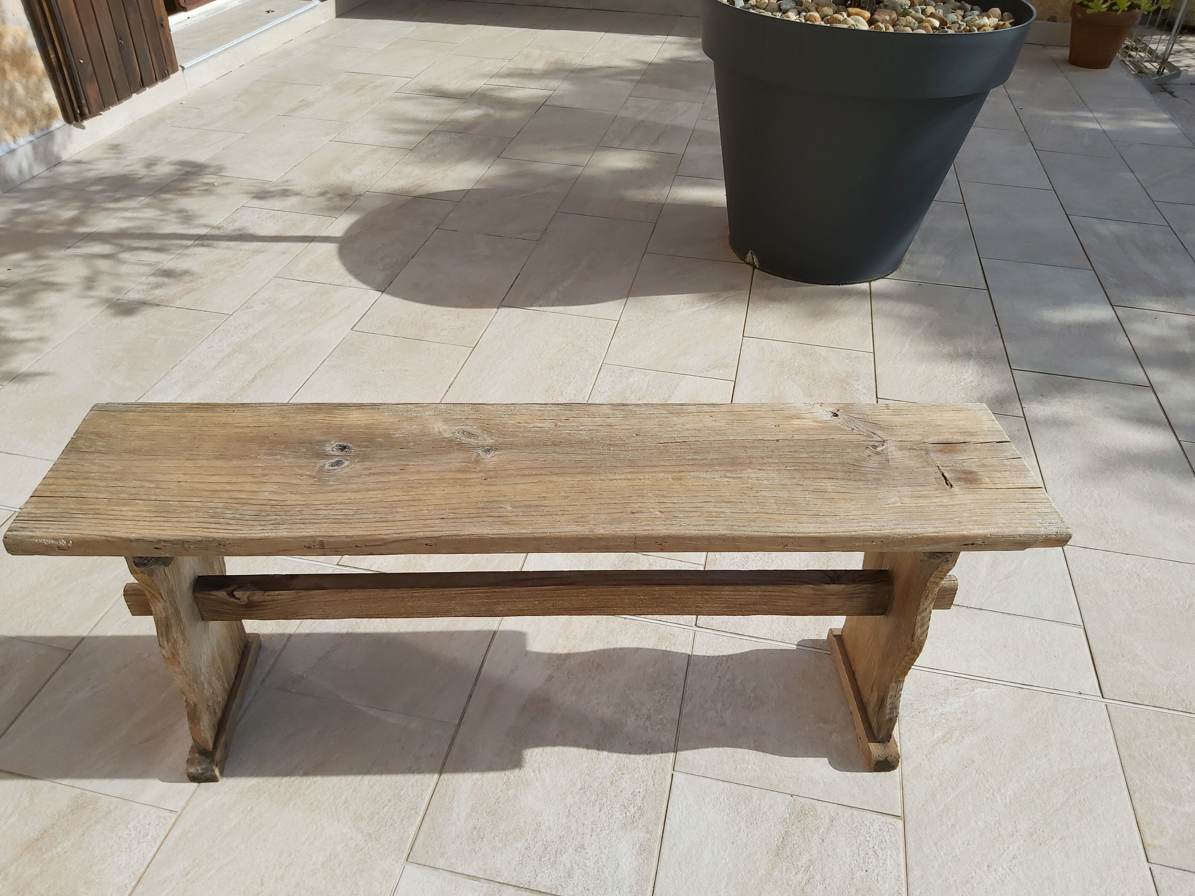 Rough wood bench 113 cm