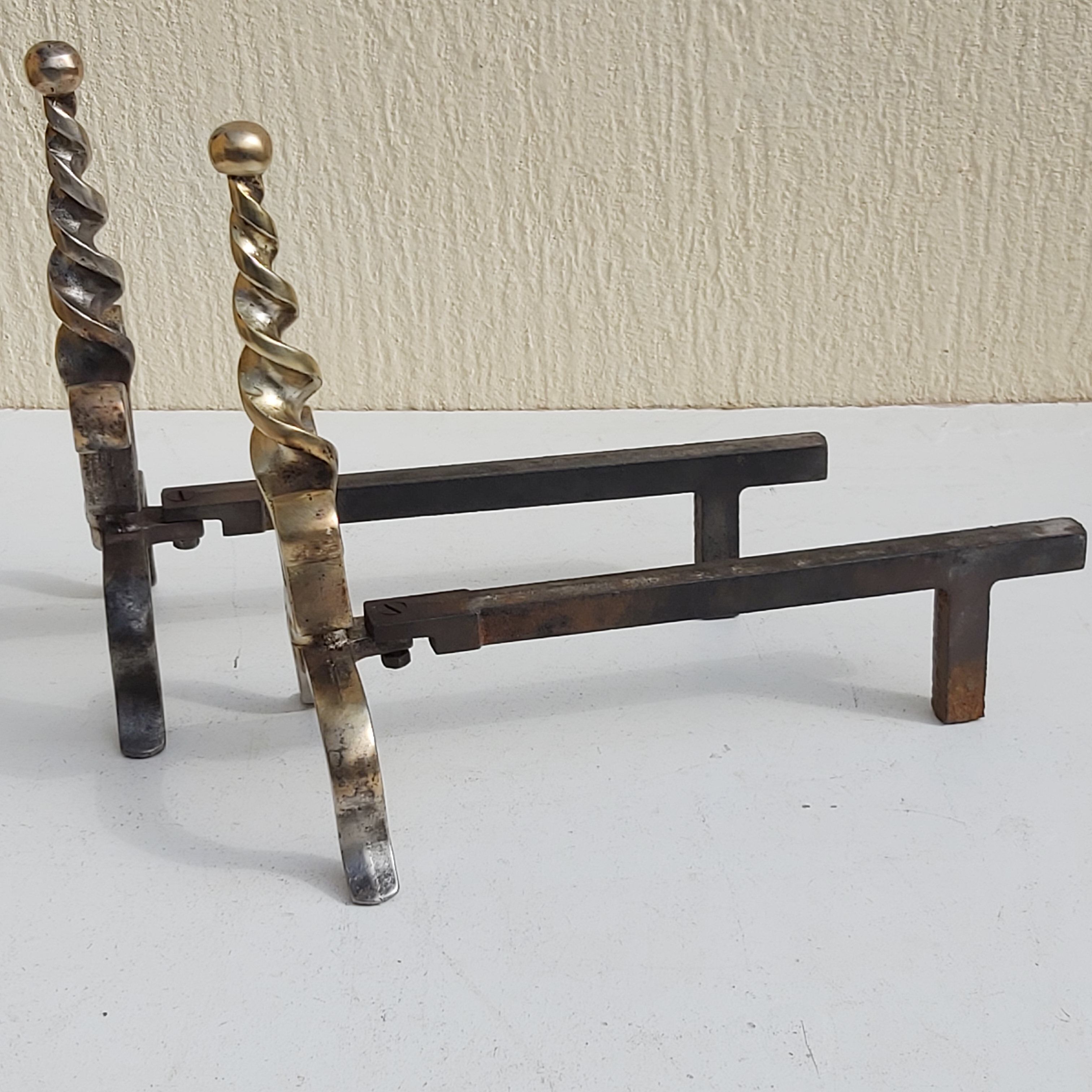 Pair of old bronze channels