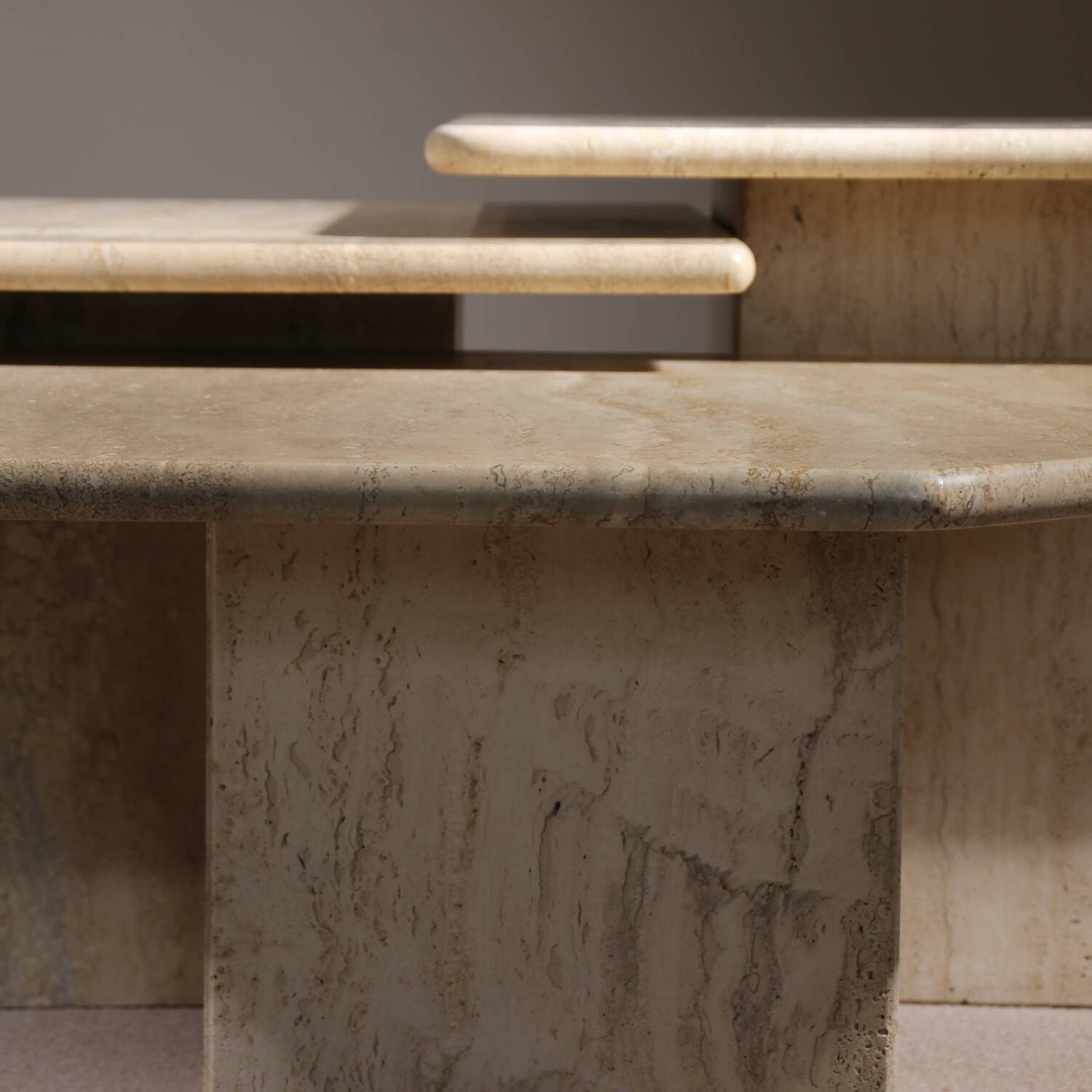 Nesting Table Set in Travertine | Italy 1970s