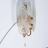 Space Age wall light in glass by Hillebrand, brass and glass.