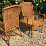 Pair of rattan armchairs