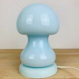 Lampe champignon verre bleu vintage