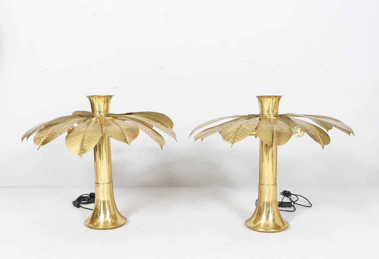 Carlo Giorgi. 2 sculptural lamps/table lamps by Carlo Giorgi for Bottega Gadda, model: Ippocastano, Italy, 1970s.