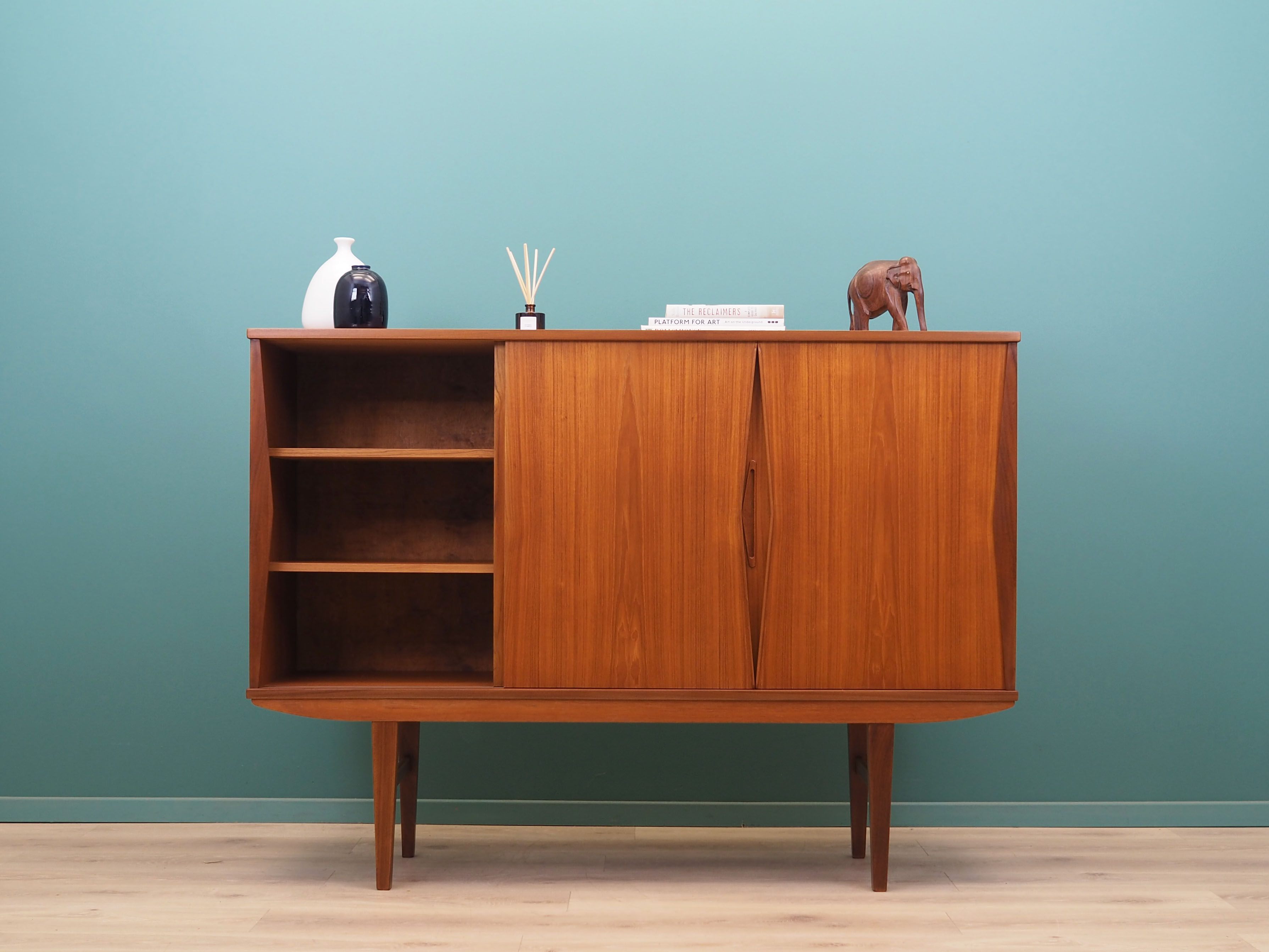 Teak highboard, Danish design, 1960s, production: Denmark