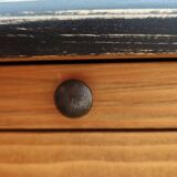 Furniture with drawers waxed pine above black top three tablets furniture of trade