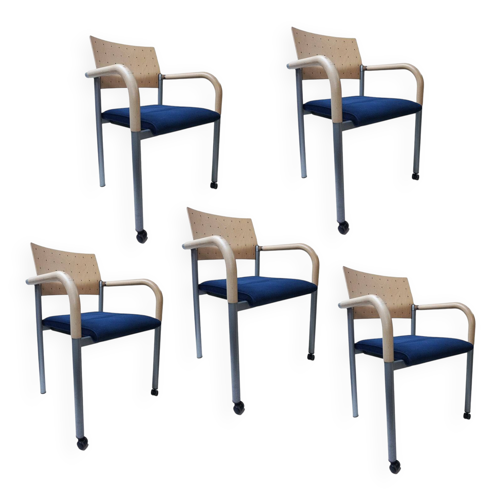 Set of 5 dining or conference chairs by Wiesner Hager and designed by Arge2