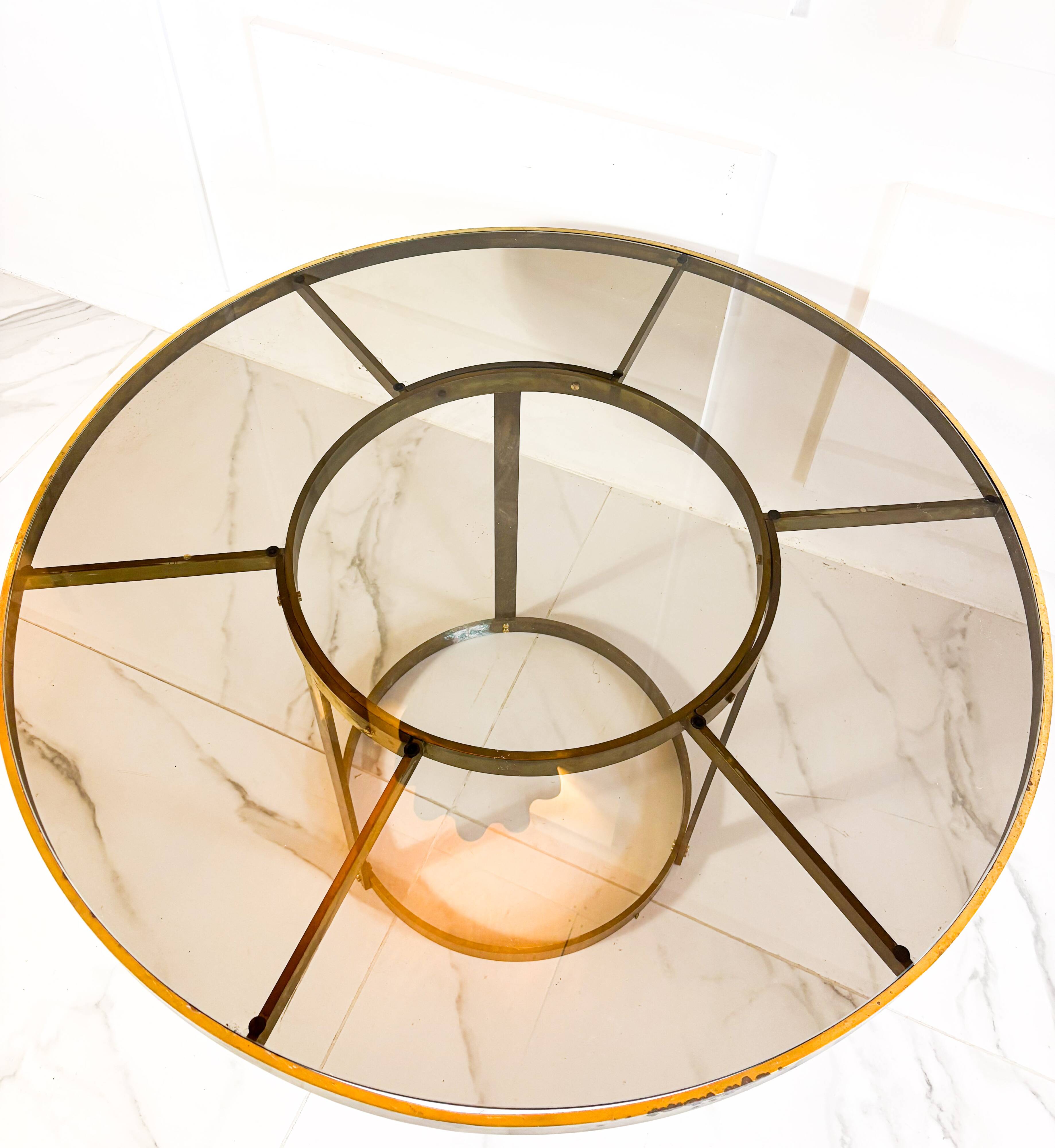 Italian brass table, circa 1970, Gabriella Crespi style