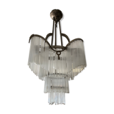 Art deco chandelier silver bronze grapevine