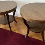 Lot de 2 tables d'appoint contemporaines en bois de cèdre
