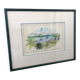 Watercolor painting nadine martinique the three islets + wood frame #a223