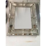 Venetian Rectangular Floreal Hand-Carving Wall Mirror in Murano Glass Style