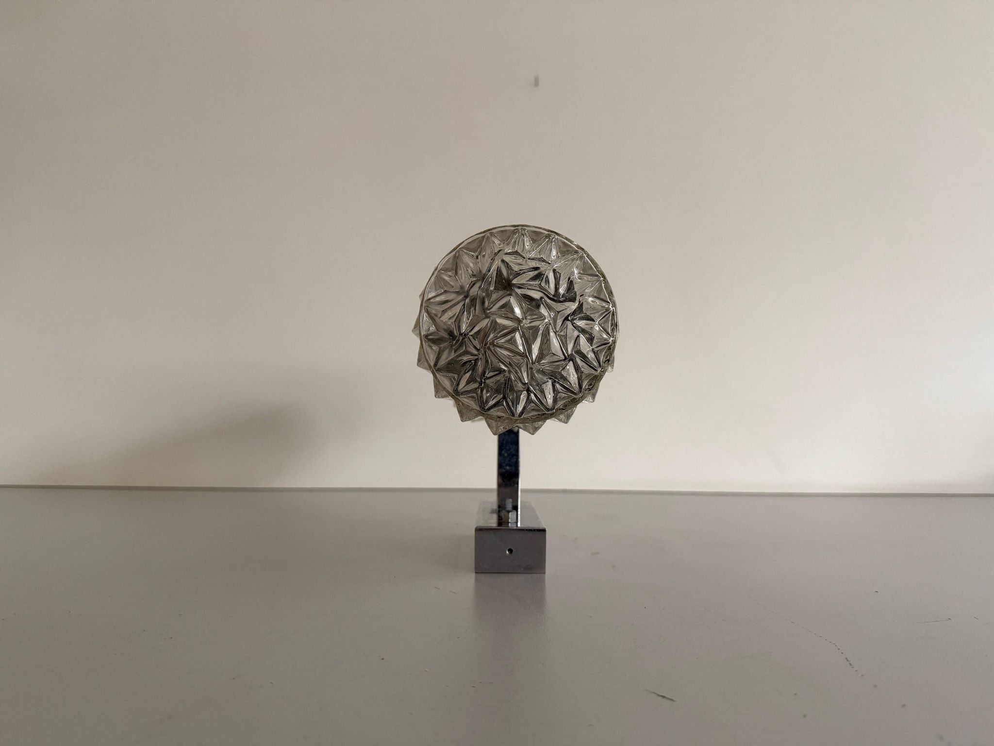 Mid-century double-headed glass and metal wall sconce, 1960, Italy