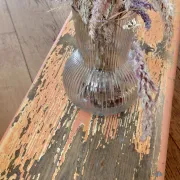 Large antique church bench 268 cm - Unique piece with flaking patina